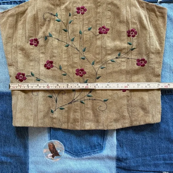 wrangler suede embroidered floral corset tank top - Picture 9 of 11